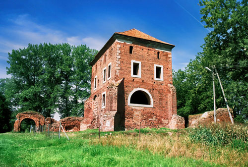 Frontowe zdjęcie zamku Gołańcz